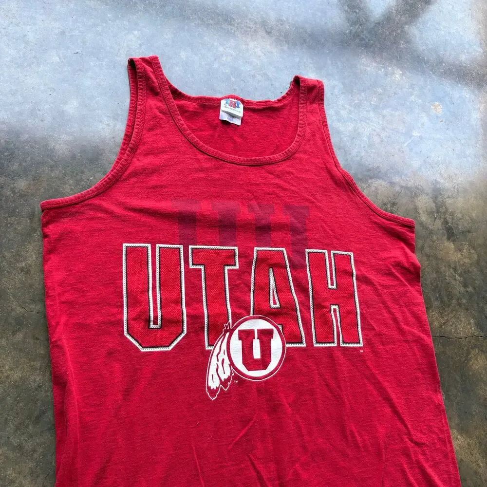 Vintage 90s Utah Utes‎ Graphic Cut off T-shirt - Picture 2 of 4